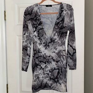 Misguided size 2 Snakeprint Dress